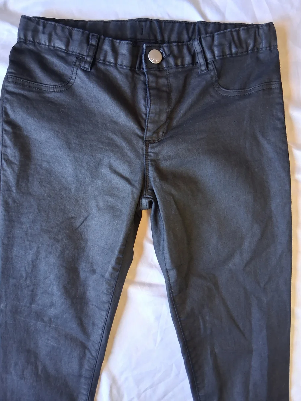 GAP Kids Skinny Jeans Black Size 16 Regular Coated Denim Edgy Chic